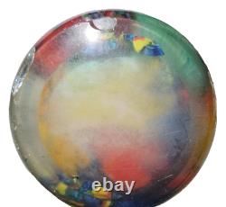 Vase multicolore à queue de poisson en verre millefiori vintage