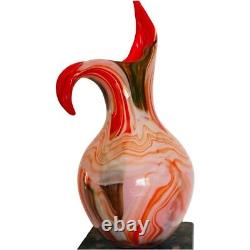 Vase opaline multicolore italien vintage des années 1960 en forme libre de Murano