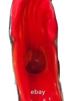 Vase opaline multicolore italien vintage des années 1960 en forme libre de Murano