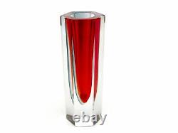 Vase original en verre d'art Murano Mandruzzato signé immergé dans un bloc d'OVNI