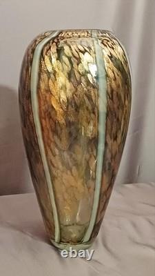 Vase ovoïde en verre de Murano, inclusions d'aventurine cuivrée par Vincenzo Nason, années 1960
