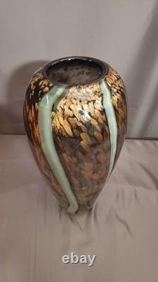 Vase ovoïde en verre de Murano, inclusions d'aventurine cuivrée par Vincenzo Nason, années 1960
