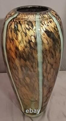 Vase ovoïde en verre de Murano, inclusions d'aventurine cuivrée par Vincenzo Nason, années 1960