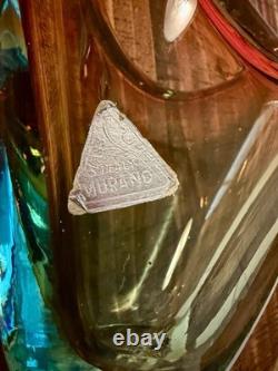 Vase panier en verre d’art Murano Sommerso vintage Ferro & Lazzarini, Italie, 12