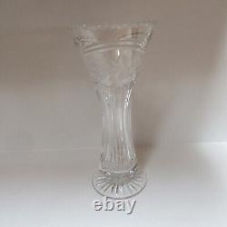 Vase pied de verre en cristal d'art suédois, style moderne du milieu du siècle, vintage 10x5