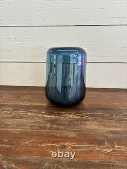Vase pilulier en verre brillant Blenko. Soufflé à la main