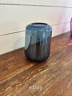 Vase pilulier en verre brillant Blenko. Soufflé à la main