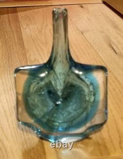 Vase poisson Mdina vintage rare et magnifique en verre d’art soufflé à la main, hauteur approx. 170 mm