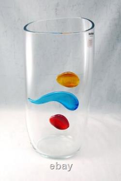 Vase(s) en verre d'art Barbini Murano énorme 13 moderne soufflé à la main neuf avec étiquette