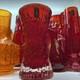 Vase Sablier Ruby Red Whitefriars Geoffrey Baxter 9836 Avec Autocollant D'origine
