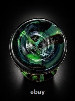 Vase-sculpture vintage en verre d’art soufflé à la main, style Murano massif, multicolore
