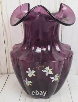 Vase signé Don Fenton 1993 Vigne Améthyste Violet Fait Main 9.5 Numéroté