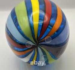 Vase soliflore Afro'a canne'. Verre d'art de Murano 9,75. Signé à la base.