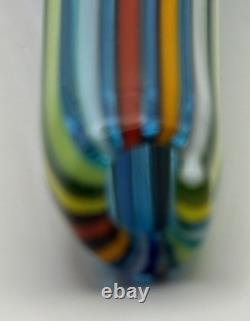 Vase soliflore Afro'a canne'. Verre d'art de Murano 9,75. Signé à la base.