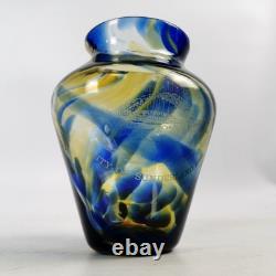 Vase tibétain en verre artistique Hartley Wood, ville de Sunderland, 1992, soufflé à la main 8