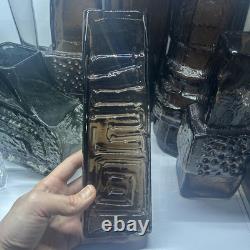 Vase totem en cannelle Whitefriars Geoffrey Baxter 9671