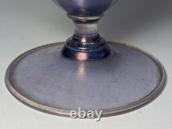 Vase trophée vintage Salviati Murano du début du XXe siècle en verre lavande irisé et doré