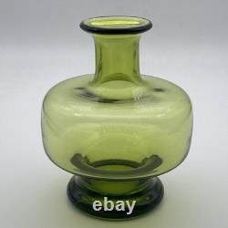 Vase vert Holmegaard Danemark Per Lutken vers 1955-1963 soufflé à la main