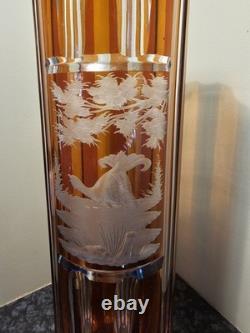 Vase vintage en verre Huta Julia Pologne