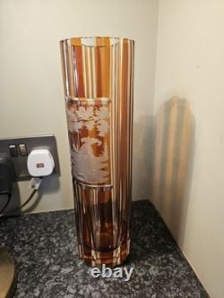 Vase vintage en verre Huta Julia Pologne