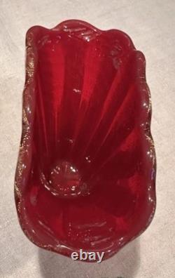 Vase vintage en verre d’art Murano Barovier & Toso Cordonato D’Oro feuille d’or Italie