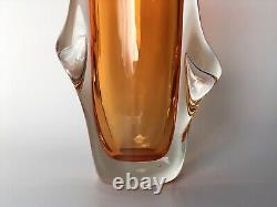 Vase vintage en verre d'art de Murano, soufflé à la main, style Sommerso