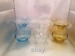 Vases 3 Viteri Hibiscus en verre artistique soufflé à la main, bord froncé, italien, neuf, inutilisé