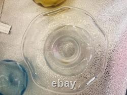 Vases 3 Viteri Hibiscus en verre artistique soufflé à la main, bord froncé, italien, neuf, inutilisé