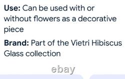 Vases 3 Viteri Hibiscus en verre artistique soufflé à la main, bord froncé, italien, neuf, inutilisé