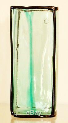 Venini Art Glass Vase Epipedos11 X 4.5 Signé 2002 Conçu Par Fulvio Bianconi
