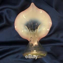 Verre Antique Art Opalescent Jip Vase Optique Vaseline Verre Kralic