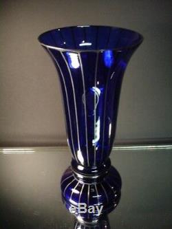 Verre Art Tchèque Wiener Werkstätte 12 Ht Cobalt Vase Withsilver Powolny Art Déco
