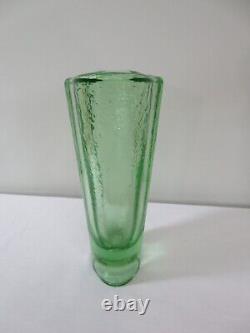 Verre D'art Recyclé De Vase Aurora Vert, 9 1/4, Signé