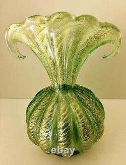 Verre De Murano Art Barovier Toso Cordonato D'oro Murano D'or Cordes Vase 8 1950