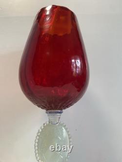 Verre Optique Rouge Stelvia Empoli avec pied en camée des années 1960
