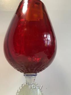 Verre Optique Rouge Stelvia Empoli avec pied en camée des années 1960