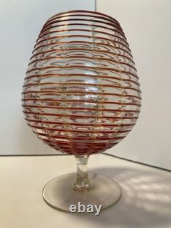 Verre d'art Empoli des années 60 : Rouge extrême sur transparent très rare