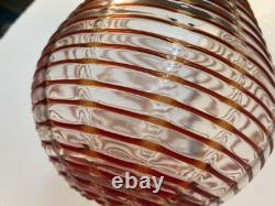 Verre d'art Empoli des années 60 : Rouge extrême sur transparent très rare