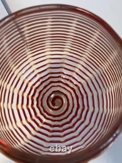 Verre d'art Empoli des années 60 : Rouge extrême sur transparent très rare
