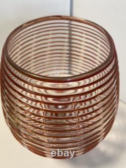 Verre d'art Empoli des années 60 : Rouge extrême sur transparent très rare