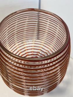 Verre d'art Empoli des années 60 : Rouge extrême sur transparent très rare