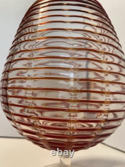 Verre d'art Empoli des années 60 : Rouge extrême sur transparent très rare