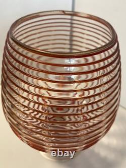 Verre d'art Empoli des années 60 : Rouge extrême sur transparent très rare