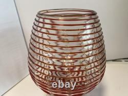 Verre d'art Empoli des années 60 : Rouge extrême sur transparent très rare