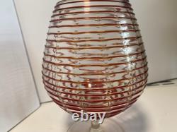 Verre d'art Empoli des années 60 : Rouge extrême sur transparent très rare