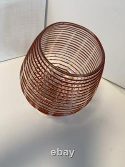 Verre d'art Empoli des années 60 : Rouge extrême sur transparent très rare