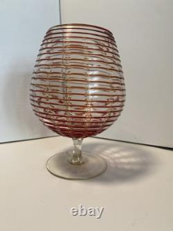 Verre d'art Empoli des années 60 : Rouge extrême sur transparent très rare