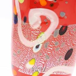VerreDeVenise Vase d'Art Moderne en Verre de Murano Rouge