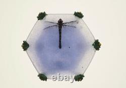 Vide Poche Nancy Original Art Glass Pate De Verre Dragonfly Sculpture Signée Lrc