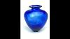 Vintage 10 Vase Cobalt Verre Bleu D'art En Forme De Coeur Fabriqué En Espagne Vidéo